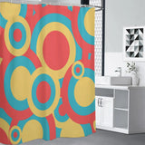 Midcentury Modern Shower Curtain – Retro Bathroom Decor Bold 70s Bubble Pattern - retro bathroom