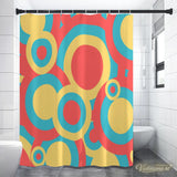 Midcentury Modern Shower Curtain – Retro Bathroom Decor Bold 70s Bubble Pattern - retro bathroom