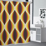 Midcentury Modern Shower Curtain – Vibrant 60s Honeycomb Pattern - retro bathroom