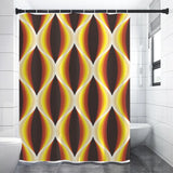Midcentury Modern Shower Curtain – Vibrant 60s Honeycomb Pattern - retro bathroom