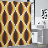 Midcentury Modern Shower Curtain – Vibrant 60s Honeycomb Pattern - retro bathroom
