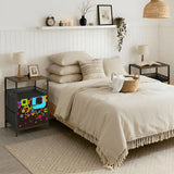 Midcentury Modern Side Table - Nightstand with USB & AC Outlets - retro bedside table