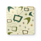 Midcentury Modern Table Coasters – Retro Cork Drink Coasters - retro coaster