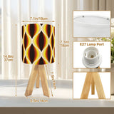 Midcentury Modern Table Lamp – Wood Tripod Base Linen Shade - retro table lamps