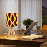 Midcentury Modern Table Lamp – Wood Tripod Base Linen Shade - retro table lamps