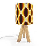 Midcentury Modern Table Lamp – Wood Tripod Base Linen Shade - US Plug - retro table lamps