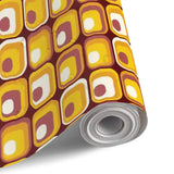 Midcentury Modern Wallpaper – 70s Retro Squares Peel and Stick Mural - 144’’x100’’ - retro wallpaper