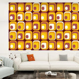 Midcentury Modern Wallpaper – 70s Retro Squares Peel and Stick Mural - 144’’x100’’ - retro wallpaper