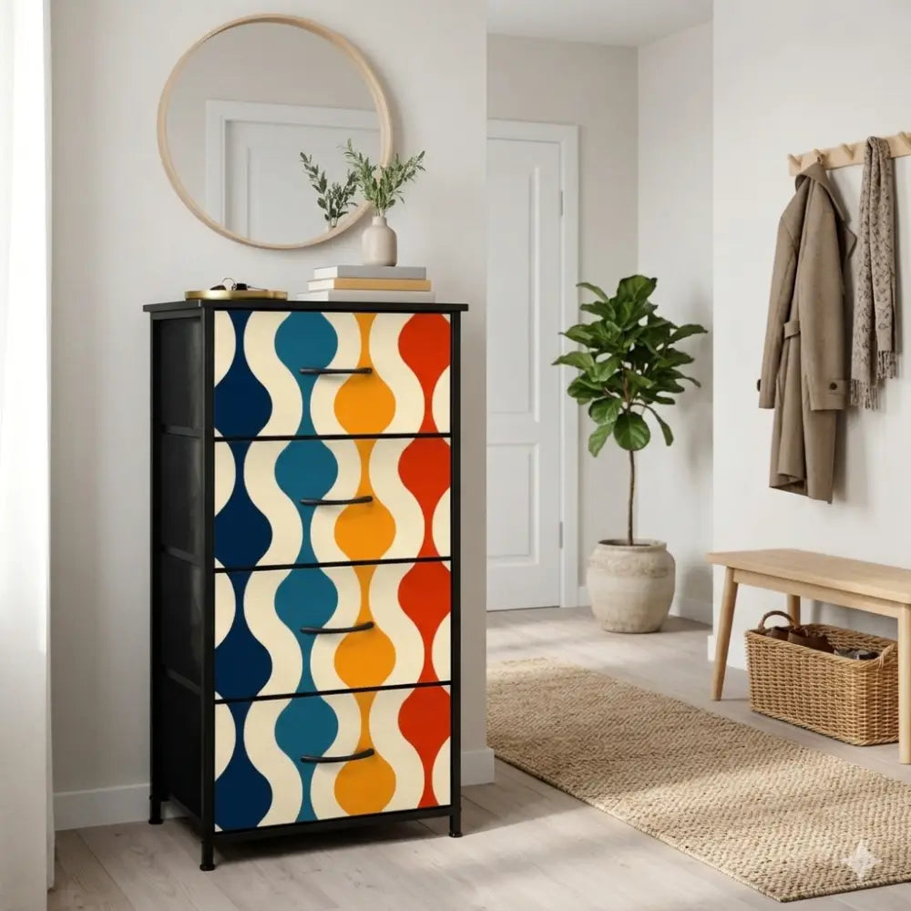 Midcentury Retro 60s 4-Drawer Dresser – Lightweight Storage Unit