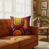 Midcentury Retro 70s Throw Pillow Cover – Vintage Pattern Accent - retro ads