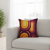Midcentury Retro 70s Throw Pillow Cover – Vintage Pattern Accent - retro ads