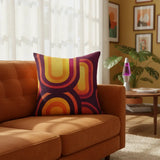 Midcentury Retro 70s Throw Pillow Cover – Vintage Pattern Accent - retro ads