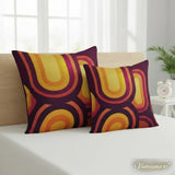 Midcentury Retro 70s Throw Pillow Cover – Vintage Pattern Accent - retro ads