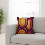 Midcentury Retro 70s Throw Pillow Cover – Vintage Pattern Accent - retro ads