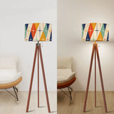 Midcentury Retro Floor Lamp – 60s Atomic Linen Shade Tripod Base Smart LED - retro floor lamps