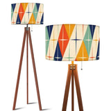 Midcentury Retro Floor Lamp – 60s Atomic Linen Shade Tripod Base Smart LED - US Plug - retro floor lamps