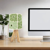Midcentury Retro Tripod Table Lamp – Green White Floral Bedside Lamp - retro table lamps