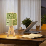 Midcentury Retro Tripod Table Lamp – Green White Floral Bedside Lamp - retro table lamps