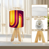 Midcentury Retro Tripod Table Lamp: Vibrant Orange Red Linen Shade Remote - retro ads