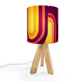 Midcentury Retro Tripod Table Lamp: Vibrant Orange Red Linen Shade Remote - US Plug - retro ads