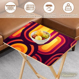 Midcentury Retro TV Trays Set of 4 with Wooden Storage Rack - 4 Pack - retro tv tray
