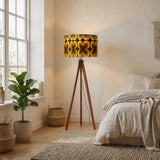 Midcentury Scandi Style Retro Tripod Floor Lamp - 70s Abstract Flowers Remote LED - retro floor lamps