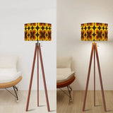 Midcentury Scandi Style Retro Tripod Floor Lamp - 70s Abstract Flowers Remote LED - retro floor lamps