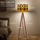 Midcentury Scandi Style Retro Tripod Floor Lamp - 70s Abstract Flowers Remote LED - retro floor lamps