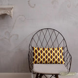 MIDCENTURY THROW PILLOW 1960s Brown Yellow White Retro Grid Cushion Graphic Art - retro pillow