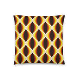 MIDCENTURY THROW PILLOW 1960s Brown Yellow White Retro Grid Cushion Graphic Art - retro pillow