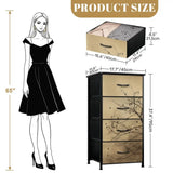 Moody Branches & Birds Dresser – Black Yellow Forest 4-Drawer Storage - retro dresser
