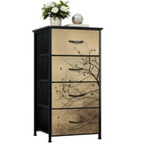 Moody Branches & Birds Dresser – Black Yellow Forest 4-Drawer Storage - retro dresser