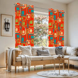 Multi Sizes 60s Vintage Grommet Curtains: Retro Blackout Drapes - retro curtains