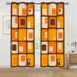 Multi Sizes 70s Grommet Curtains: Midcentury Modern Blackout Drapes - 50’’x84’’x2pcs - retro curtains
