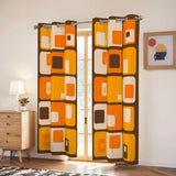 Multi Sizes 70s Grommet Curtains: Midcentury Modern Blackout Drapes - retro curtains