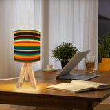 Multicolor Striped Triangle 60s Side Tables - Retro Tripod Nesting Table Set - retro nesting tables