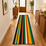 Multicolor Striped Triangle 60s Side Tables - Retro Tripod Nesting Table Set - retro nesting tables
