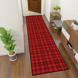 Red check hallway runner rug 61x183 cm – view 3