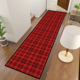Red plaid Christmas runner rug for hallways – view 2