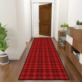 Red Plaid Christmas Runner Rug – Classic Check Hallway