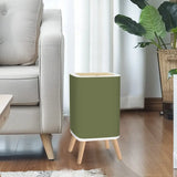 Nordic Retro Square Small Trash Can with Lid Olive Moss Green - One Size - retro tash cans