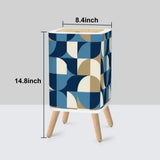 Nordic Retro Trash Can with Lid Blue Mid Century Modern Decor - One Size - retro tash cans