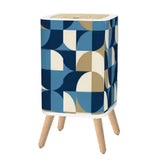 Nordic Retro Trash Can with Lid Blue Mid Century Modern Decor - One Size - retro tash cans