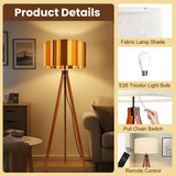Nordic Retro Tripod Floor Lamp - 70s Brown Beige Yellow Stripes - retro floor lamps