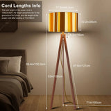 Nordic Retro Tripod Floor Lamp - 70s Brown Beige Yellow Stripes - retro floor lamps