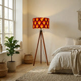 Nordic Retro Tripod Floor Lamp - 70s Peacock Eye Orange Red Yellow - retro floor lamps