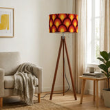 Nordic Retro Tripod Floor Lamp - 70s Peacock Eye Orange Red Yellow - retro floor lamps