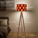 Nordic Retro Tripod Floor Lamp - 70s Peacock Eye Orange Red Yellow - retro floor lamps
