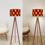 Nordic Retro Tripod Floor Lamp - 70s Peacock Eye Orange Red Yellow - retro floor lamps