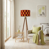 Nordic Retro Tripod Floor Lamp - 70s Peacock Eye Orange Red Yellow - retro floor lamps